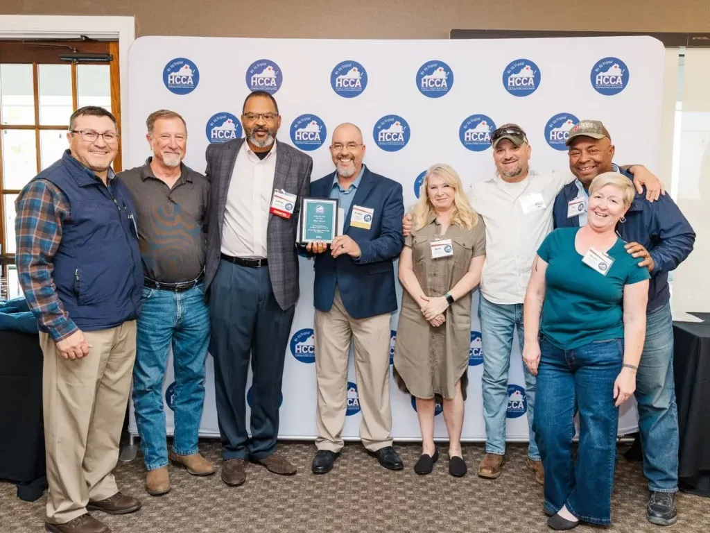 The William A. Hazel team accepting two safety awards from HCCA, which is a testament to the excellent work done by our site development and road construction company